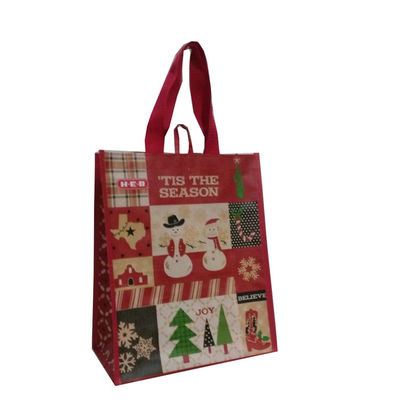 30cmPP Sacs à main réutilisables pour les achats Sacs cadeau vin rouge Sacs à main réutilisables avec logo