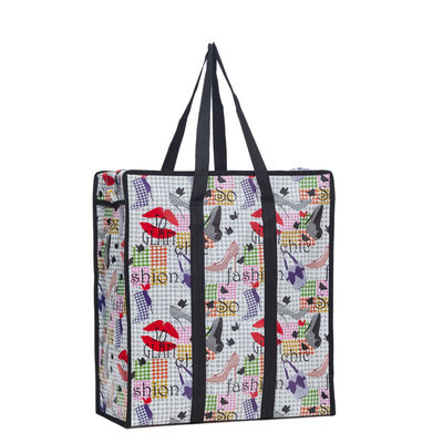 Taille personnalisée Impression PP Tissue fermeture à glissière Sacs de magasinage en polypropylène avec logo