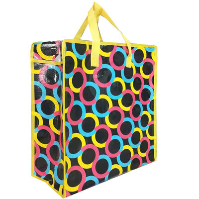 usine vend directement des sacs de shopping zip en pp tissé brillant