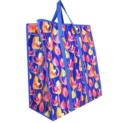 mode nouveau design pp sac à glissière de magasinage package grand sac de magasinage tissé