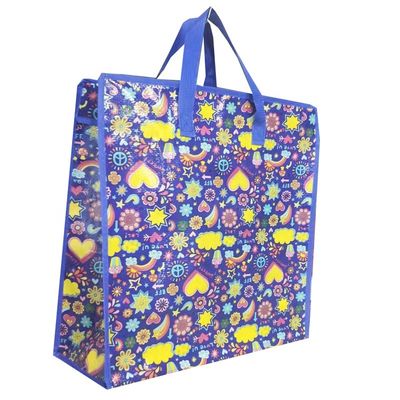 mode nouveau design pp sac à glissière de magasinage package grand sac de magasinage tissé