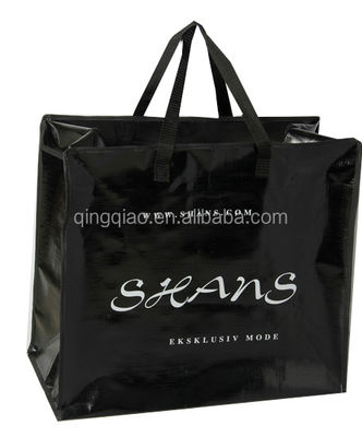 Recyclage de sacs écologiques de magasinage rose réutilisable en PP tissé avec logo imprimé