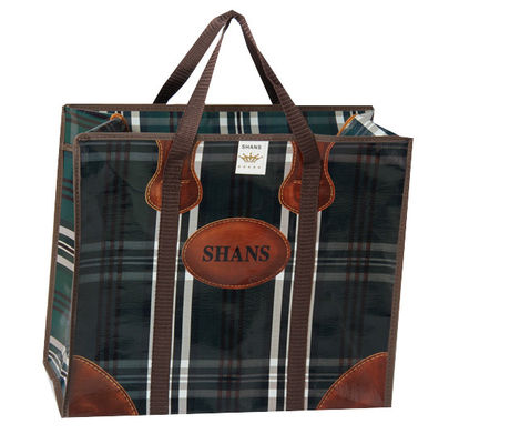 Recyclage de sacs écologiques de magasinage rose réutilisable en PP tissé avec logo imprimé