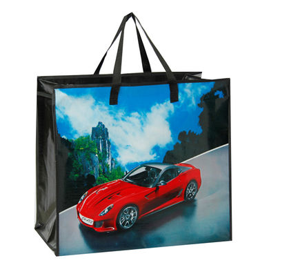 Recyclage de sacs écologiques de magasinage rose réutilisable en PP tissé avec logo imprimé