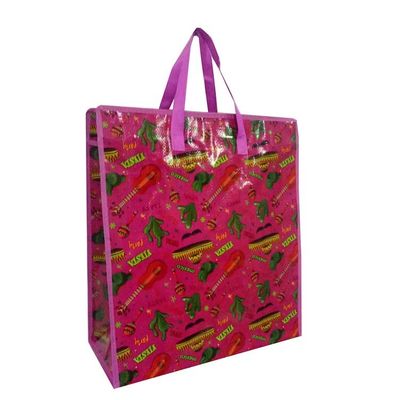 Design de fleurs environnementaux Laminés Tissés Sacs de magasinage personnalisés Recyclé Tissés Polypropylène Sacs de magasinage