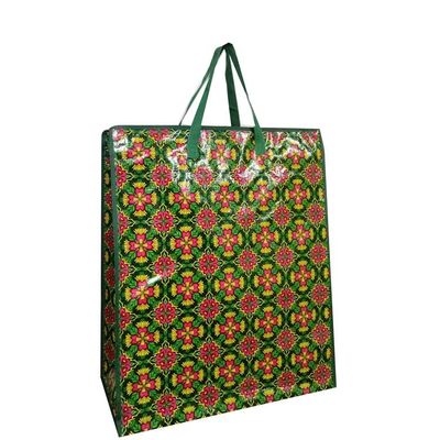 Design de fleurs environnementaux Laminés Tissés Sacs de magasinage personnalisés Recyclé Tissés Polypropylène Sacs de magasinage