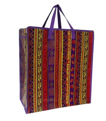 Sac d'épicerie à double poignée réutilisable avec fermeture à fermeture à glissière