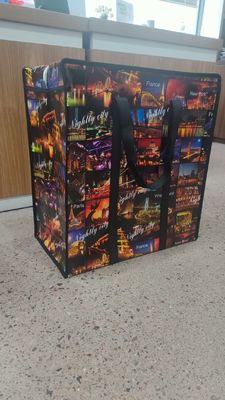 Sac shopping en polypropylène tissé personnalisé avec encre écologique, capacité 10 kg